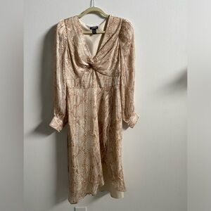 Express Snakeskin Print Midi Dress